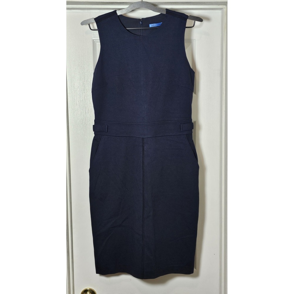 J. Mclaughlin Sleeveless Knee Length‎ Dress Size 2 Navy Blue Career Office